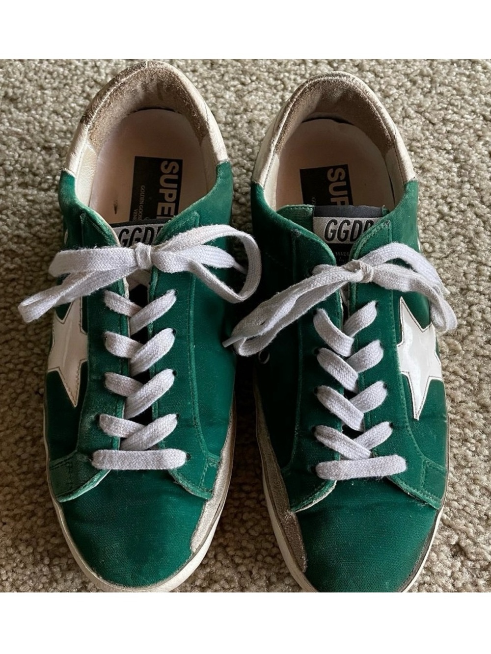GGDB Golden Goose Superstar Low-Top Green Velvet Sneakers - Size 39